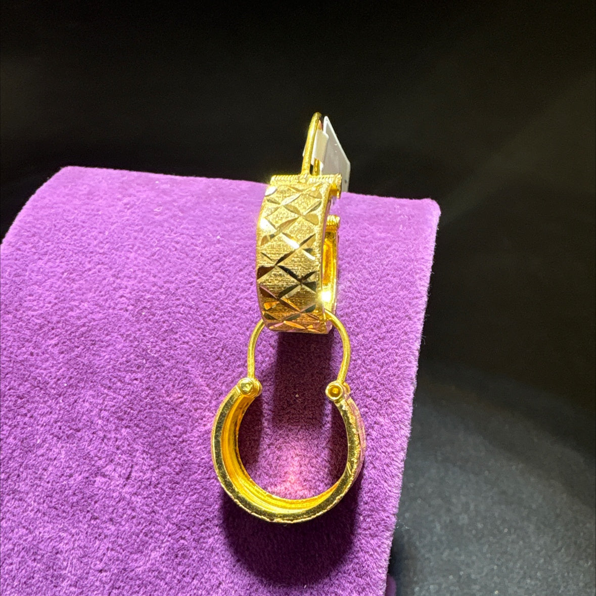 22 Ayar Altın Küpe Maraş Halkası Modern Tasarım 3.75gr Kadın - K00990