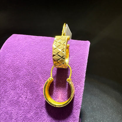 22 Ayar Altın Küpe Maraş Halkası Modern Tasarım 3.75gr Kadın - K00990