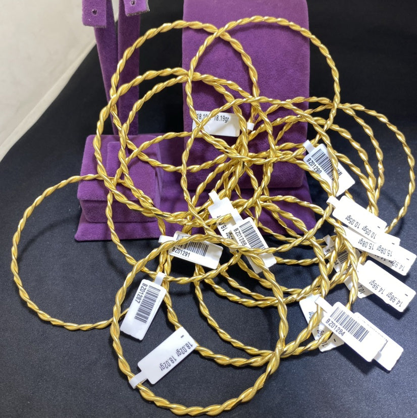 22 Ayar Altın Kıvırcık Bilezik Özel Tasarım 12.07gr Kadın - BZ01290