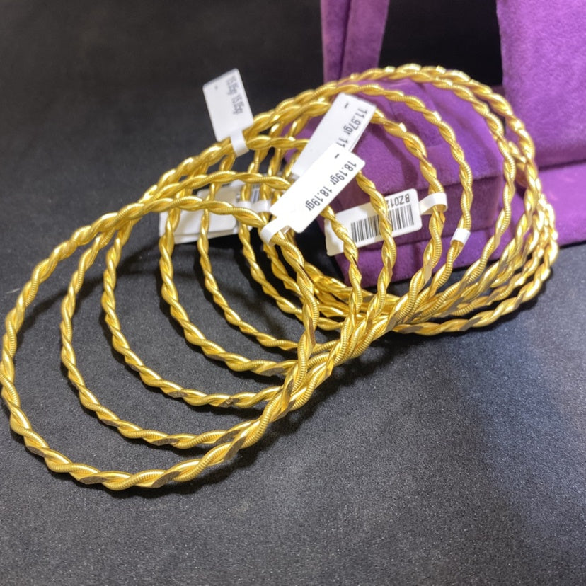 22 Ayar Altın Kıvırcık Bilezik Özel Tasarım 15.08gr Kadın - BZ01296