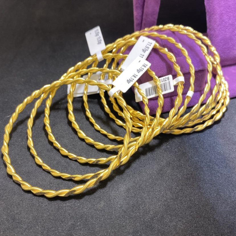 22 Ayar Altın Kıvırcık Bilezik Özel Tasarım 14.92gr Kadın - BZ01295