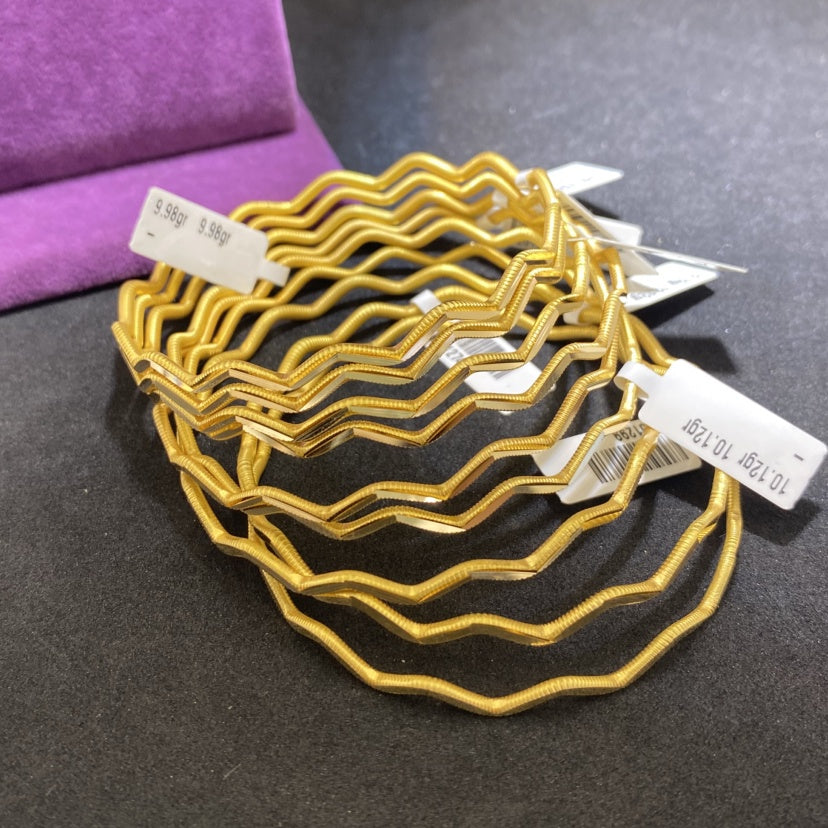 22 Ayar Altın Bilezik Zigzag Modern Tasarım 10.07gr Kadın - BZ01280