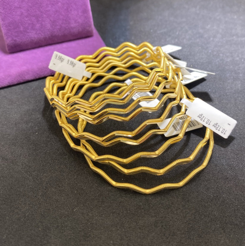 22 Ayar Altın Bilezik Zigzag Modern Tasarım 10.06gr Kadın - BZ01279