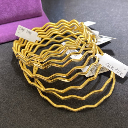 22 Ayar Altın Bilezik Zigzag Modern Tasarım 9.98gr Kadın - BZ01277