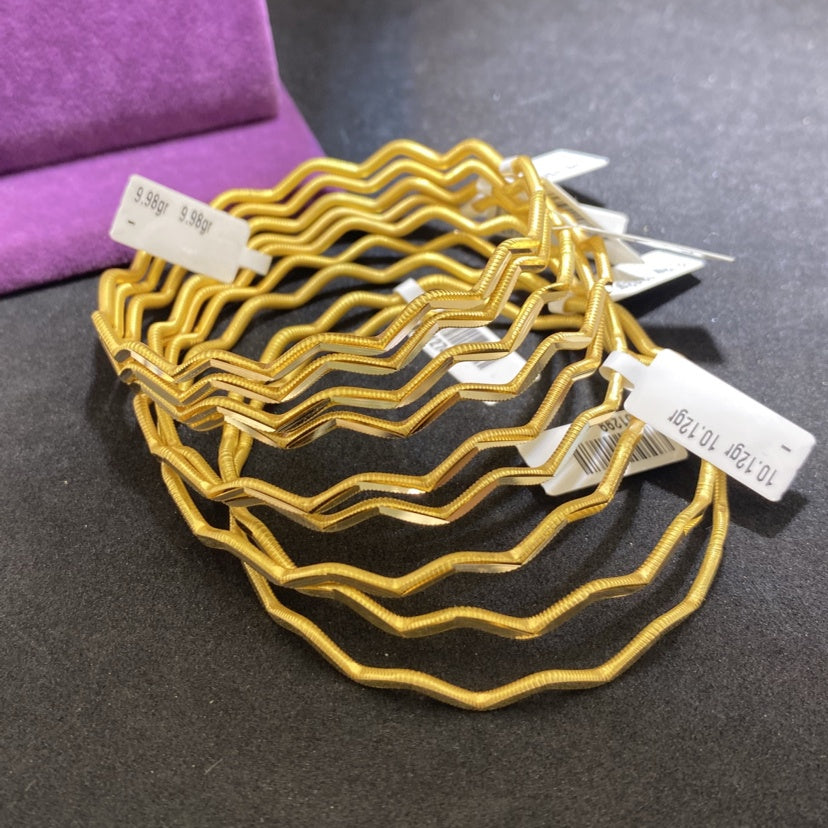 22 Ayar Altın Bilezik Zigzag Modern Tasarım 10.12gr Kadın - BZ01276