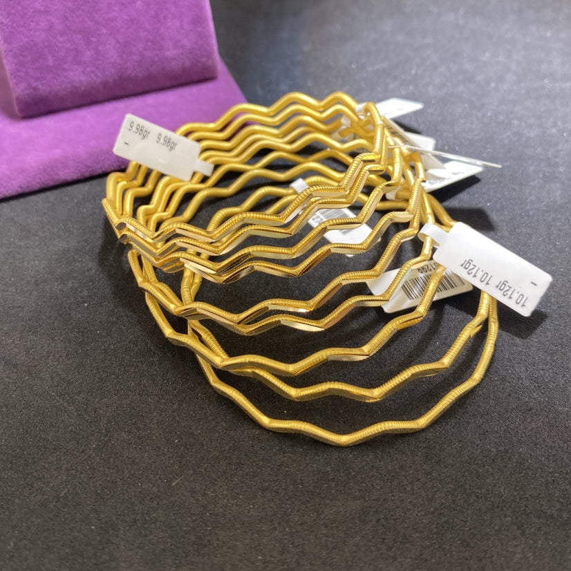 22 Ayar Altın Zigzag Bilezik Özel Tasarım 12.12gr Kadın - BZ01275