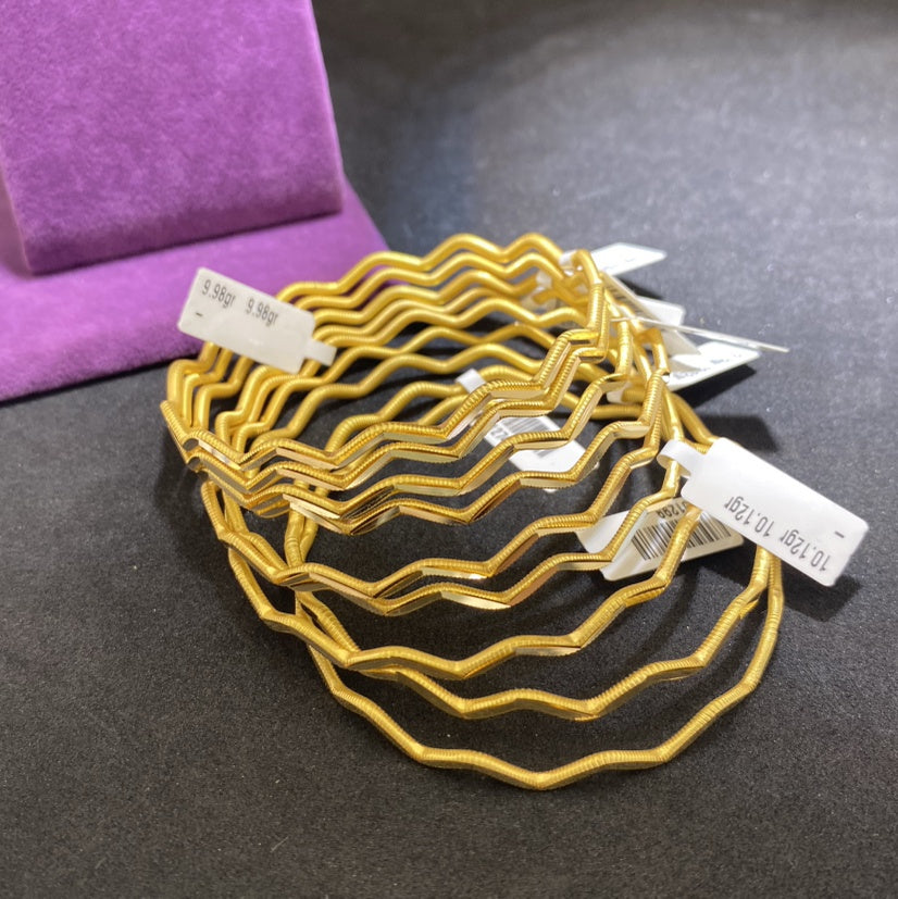 22 Ayar Altın Bilezik Zigzag Özel Tasarım 12.08gr Kadın - BZ01274