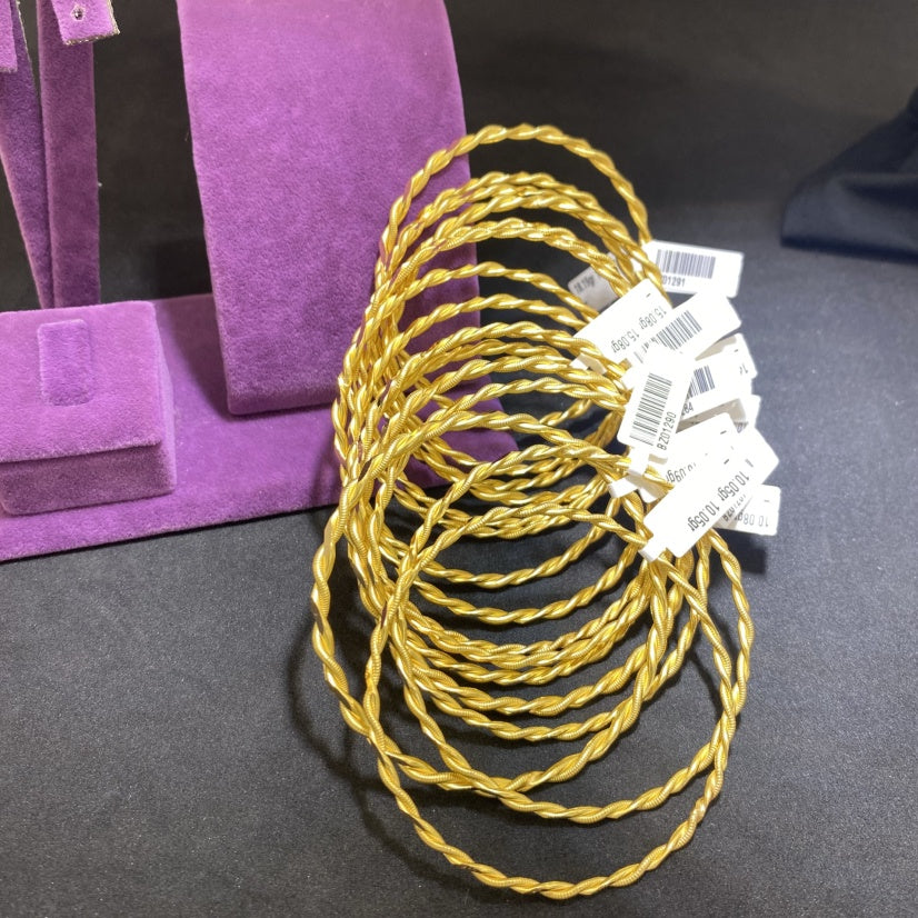 22 Ayar Altın Kıvırcık Bilezik Özel Tasarım 30.22gr Kadın - BZ01307