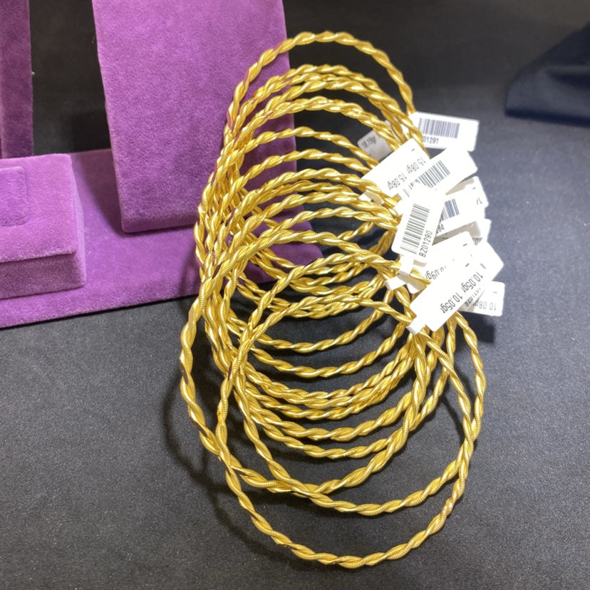 22 Ayar Altın Kıvırcık Bilezik Özel Tasarım 30.00gr Kadın - BZ01301