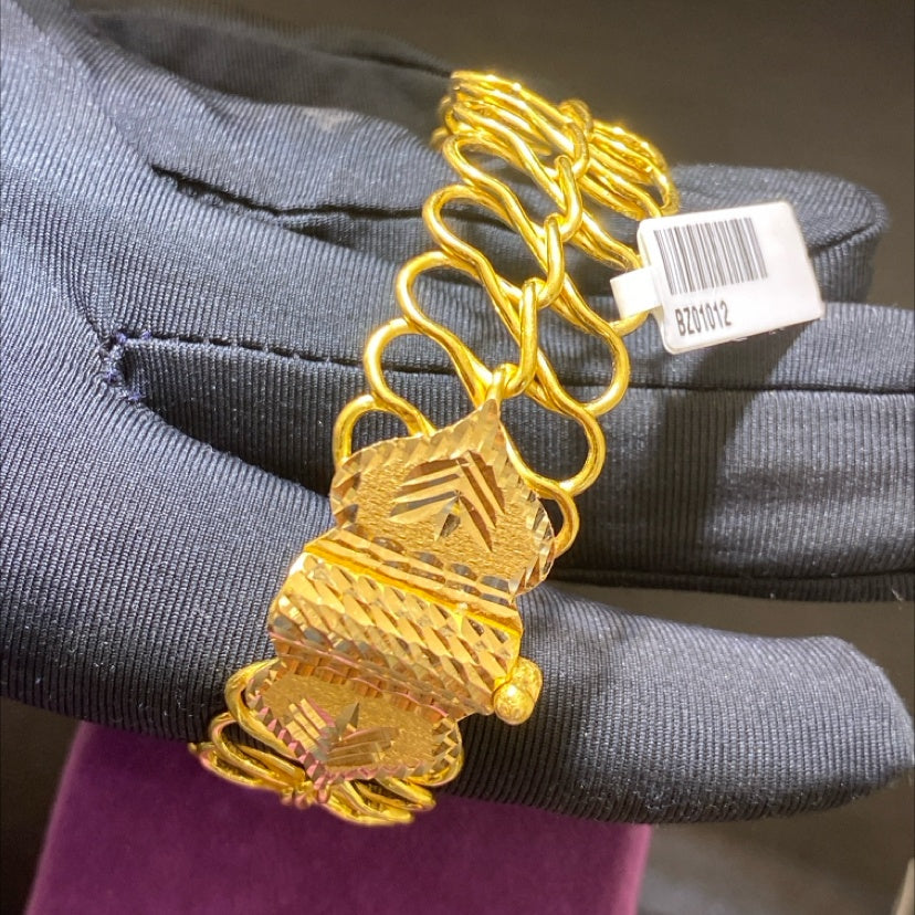 22 Ayar Altın Bilezik Maraş Burması Özel Tasarım 34.04gr Hediye Paksoy - BZ01311