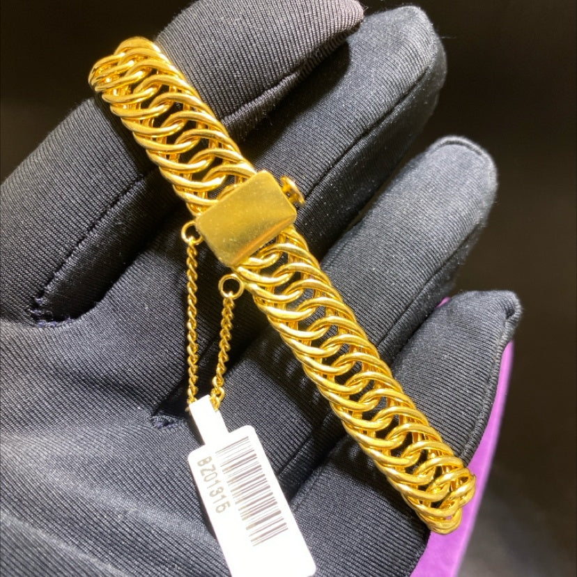 22 Ayar Altın Bilezik Kartiyer Model 15.57gr Paksoy Kuyumculuk Hediye Düğün Nişan - BZ01315