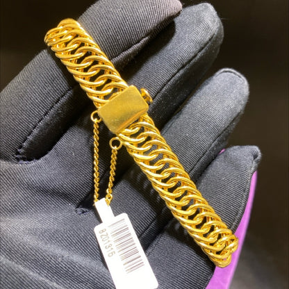 22 Ayar Altın Bilezik Kartiyer Model 15.57gr Paksoy Kuyumculuk Hediye Düğün Nişan - BZ01315