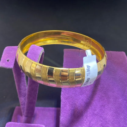 22 Ayar Altın Bilezik Paksoy Şarnel Modern Tasarım 15.86gr Kadın Hediye - BZ01317