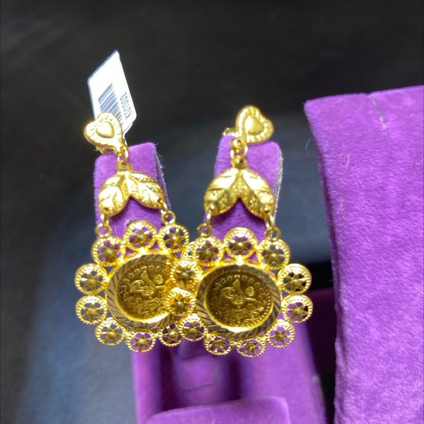 22 Ayar Altın Küpe Reşatlı Model 3.71gr Paksoy Kadın Hediye Düğün Nişan - K01002