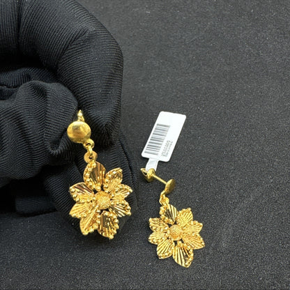 22 Ayar Altın Küpe Dorikalı Çiçekli Tasarım 4.71gr Kadın - K000802