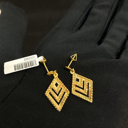 22 Ayar Altın Küpe Baklava Tasarım 4.30gr Kadın - K000803