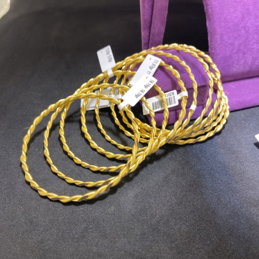 22 Ayar Altın Kıvırcık Bilezik Özel Tasarım 10.08gr Kadın - BZ01298