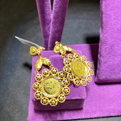 22 Ayar Altın Küpe Reşatlı Model 3.71gr Paksoy Kadın Hediye Düğün Nişan - K01002